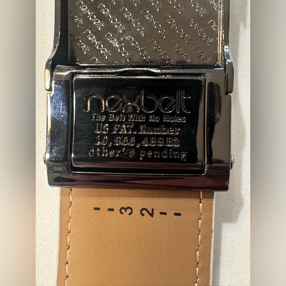 Nextbelt Mens Ratchet Golf Belt White With Gun Metal Buckle CUT TO SIZE 32" - Picture 4 of 10